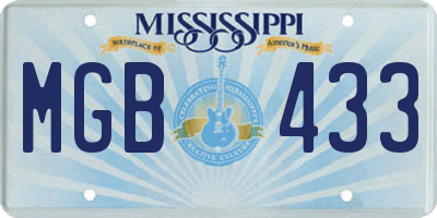 MS license plate MGB433