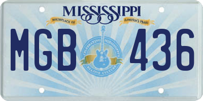 MS license plate MGB436