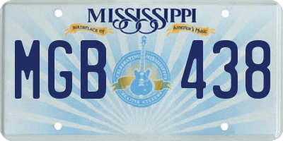 MS license plate MGB438