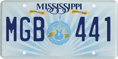 MS license plate MGB441