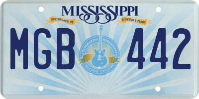 MS license plate MGB442