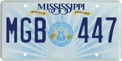 MS license plate MGB447