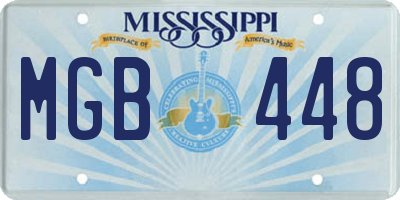 MS license plate MGB448