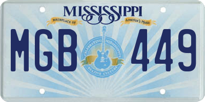 MS license plate MGB449