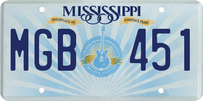 MS license plate MGB451
