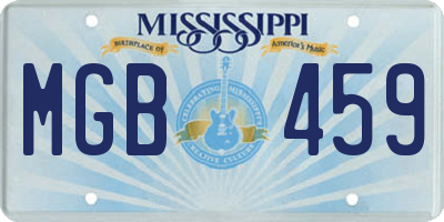 MS license plate MGB459