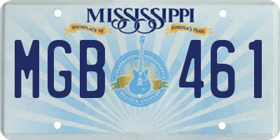 MS license plate MGB461
