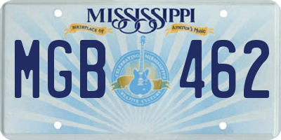 MS license plate MGB462