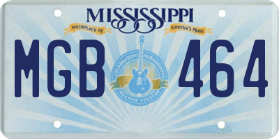 MS license plate MGB464