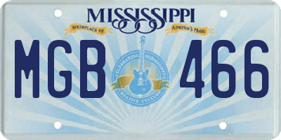 MS license plate MGB466
