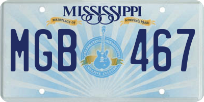 MS license plate MGB467