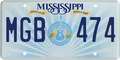 MS license plate MGB474