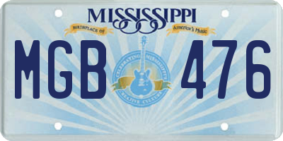 MS license plate MGB476