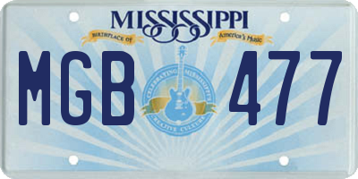 MS license plate MGB477