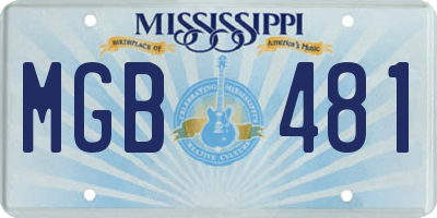 MS license plate MGB481