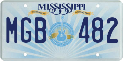 MS license plate MGB482