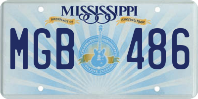 MS license plate MGB486