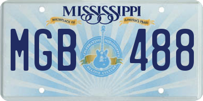 MS license plate MGB488