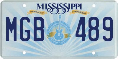 MS license plate MGB489