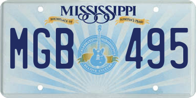 MS license plate MGB495