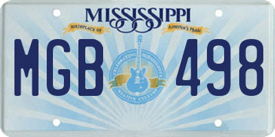 MS license plate MGB498