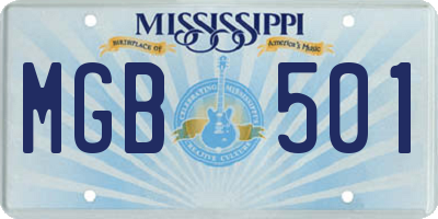 MS license plate MGB501