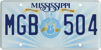MS license plate MGB504