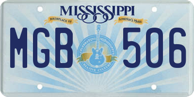 MS license plate MGB506