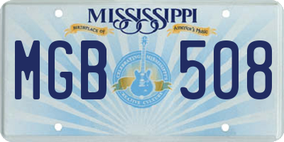 MS license plate MGB508
