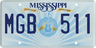 MS license plate MGB511