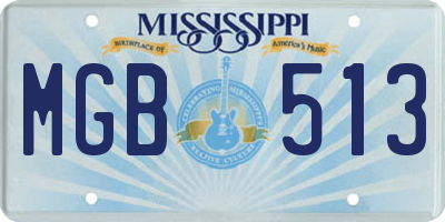 MS license plate MGB513