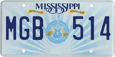 MS license plate MGB514