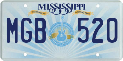 MS license plate MGB520