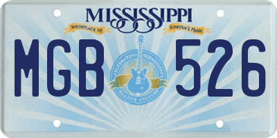 MS license plate MGB526