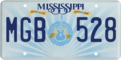 MS license plate MGB528