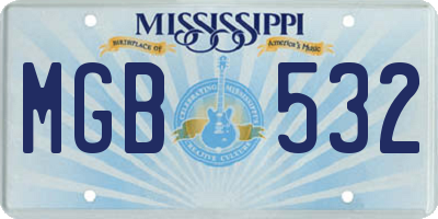 MS license plate MGB532