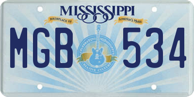 MS license plate MGB534