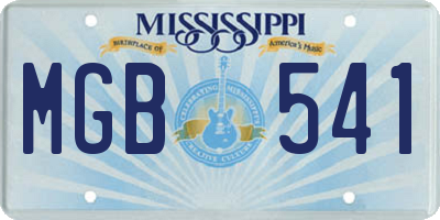 MS license plate MGB541