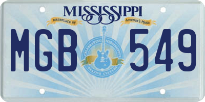 MS license plate MGB549