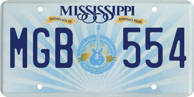 MS license plate MGB554