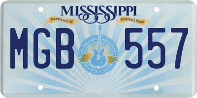 MS license plate MGB557