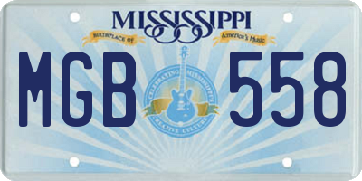 MS license plate MGB558