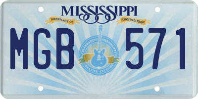 MS license plate MGB571