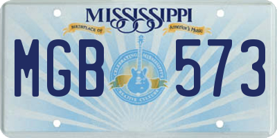 MS license plate MGB573