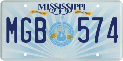 MS license plate MGB574