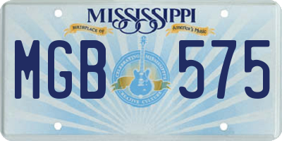 MS license plate MGB575