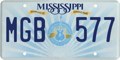MS license plate MGB577