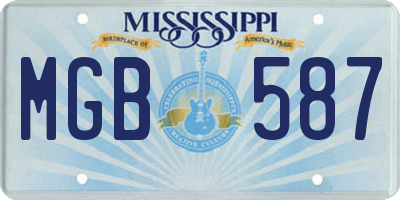 MS license plate MGB587