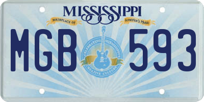 MS license plate MGB593
