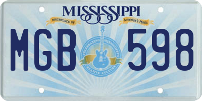 MS license plate MGB598